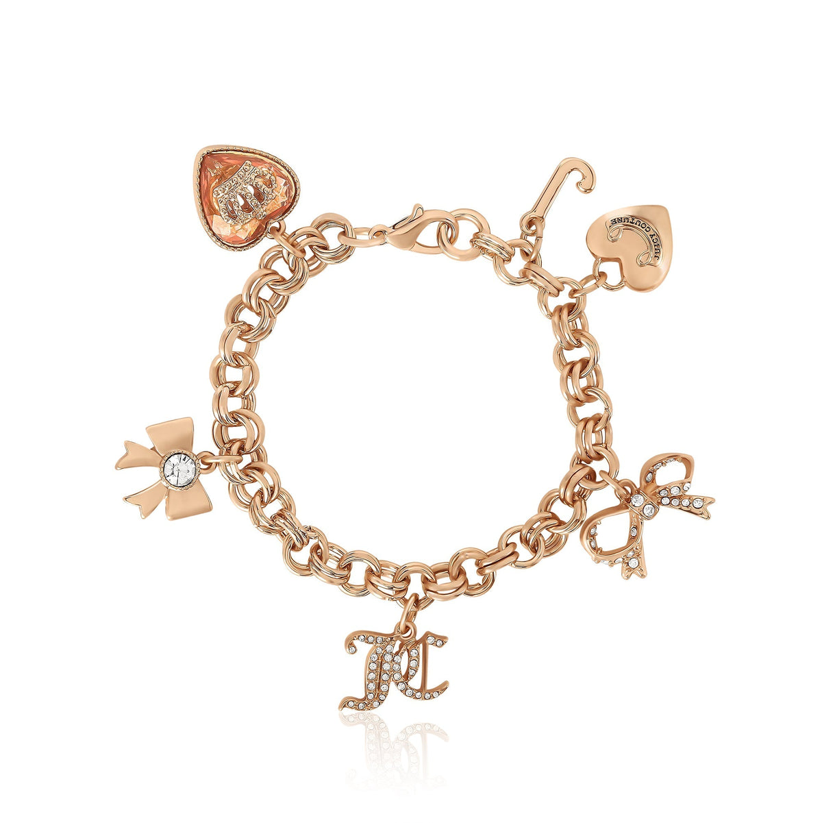 Glam Charm Bracelet with Bow and Pave Details