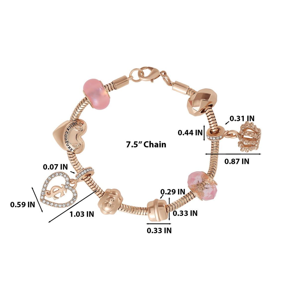Glam MultiCharm Beaded Chain Bracelet