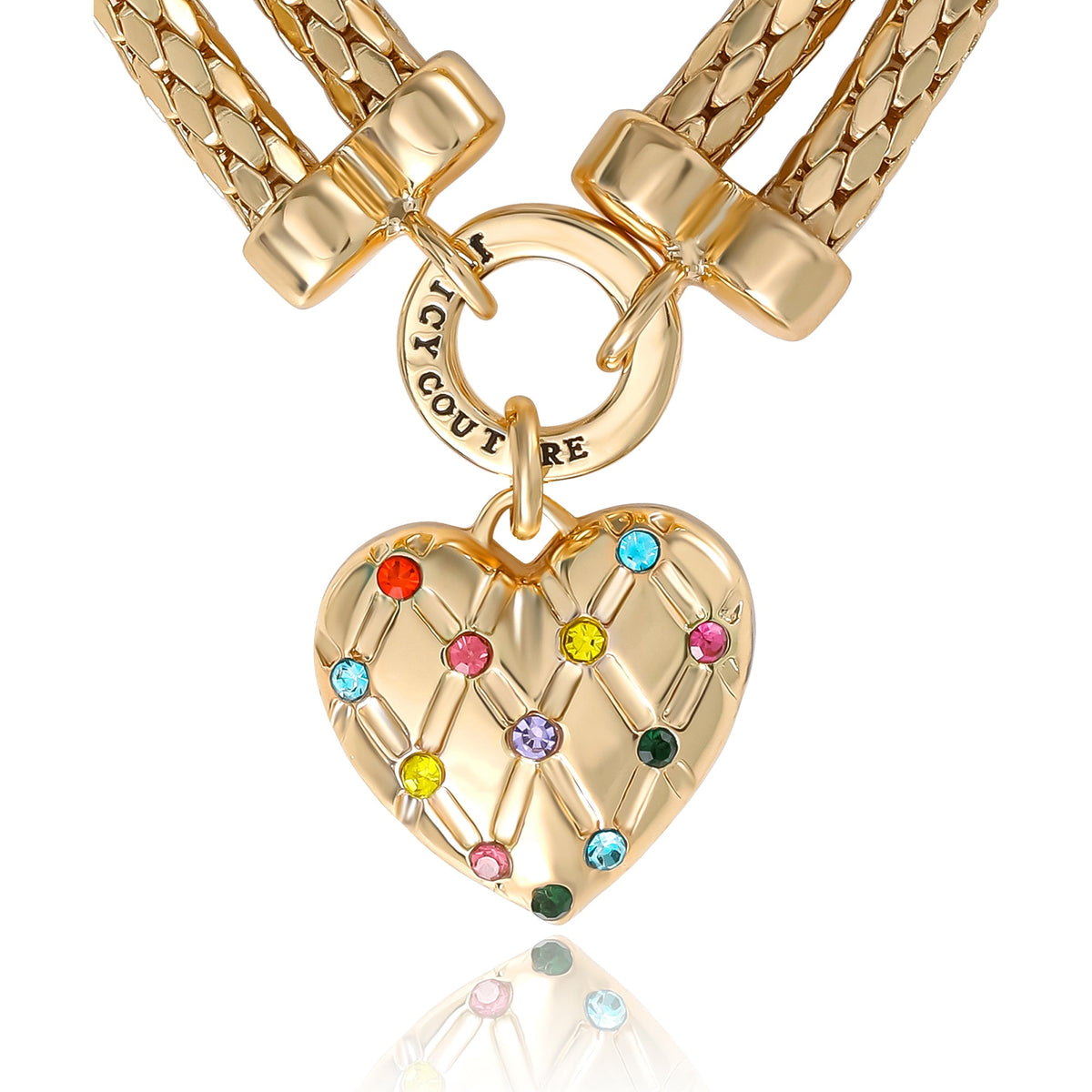 Glam Double Chain Heart Padlock Bracelet