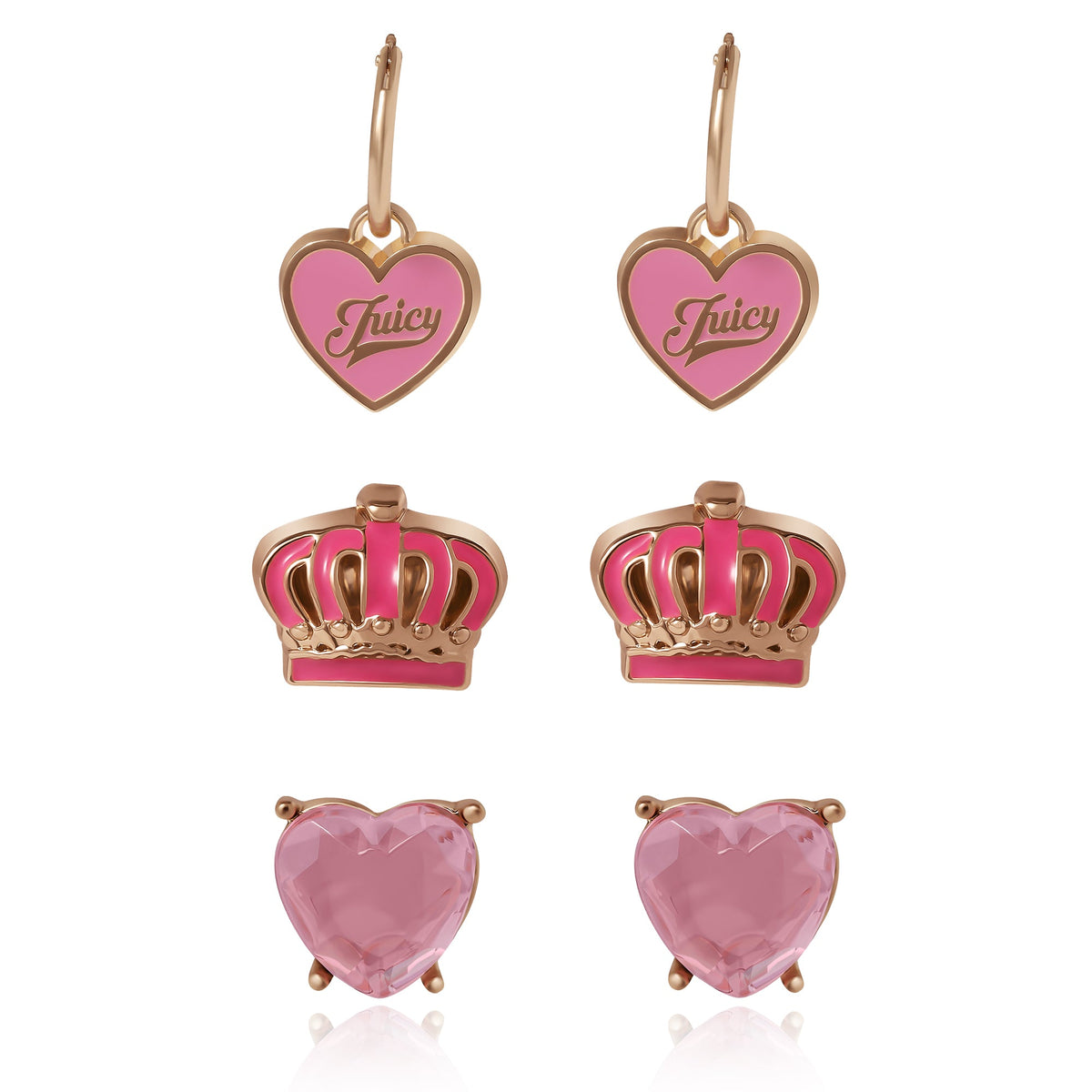 Glam Kids 3-Pair Stylish Stud Earrings Set