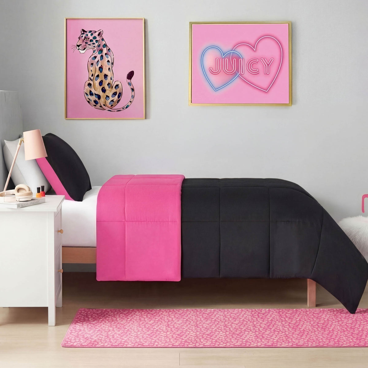 Glam Metallic Leopard Plush Rug 2 x 6