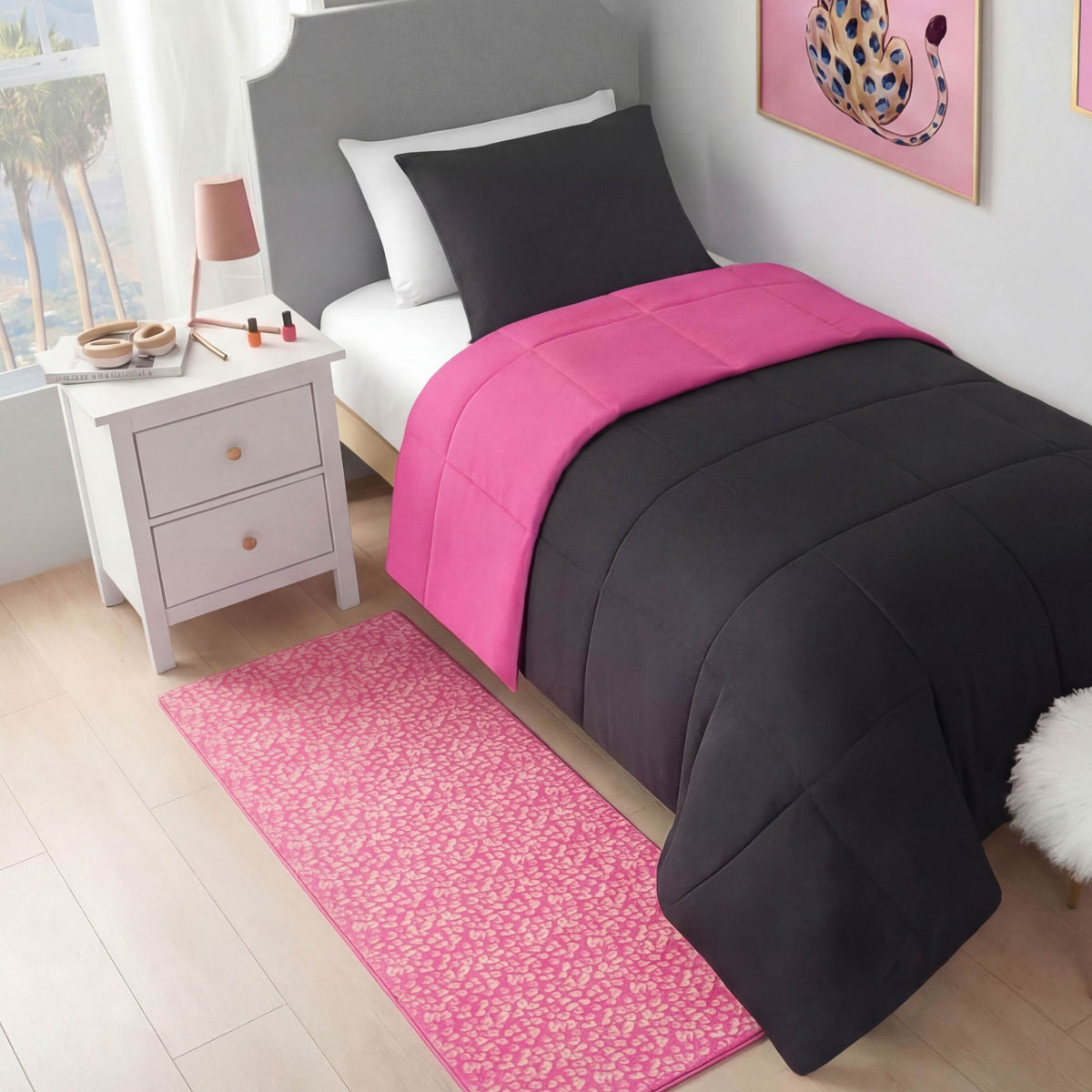 Glam Metallic Leopard Plush Rug 2 x 6