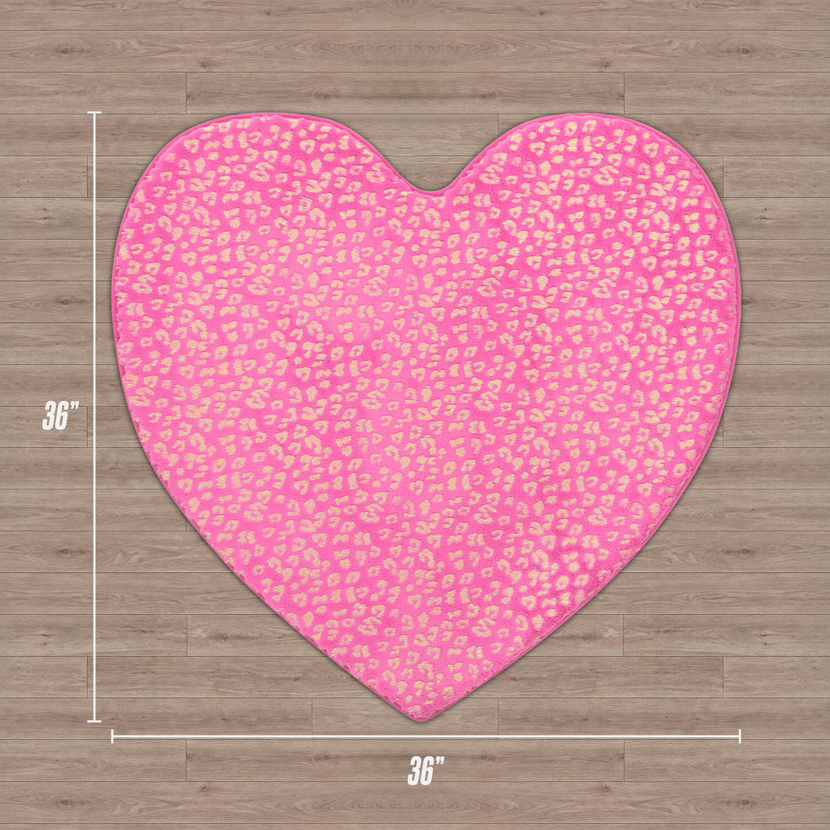 Glam Metallic Leopard Plush Rug 3 Heart