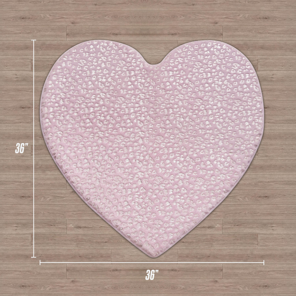 Glam Metallic Leopard Plush Rug 3 Heart