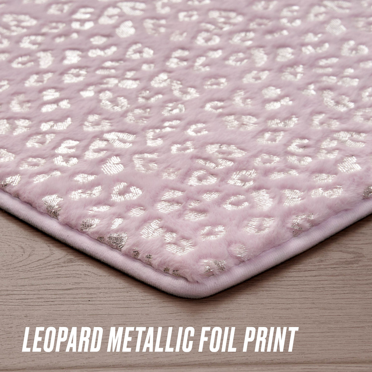 Glam Metallic Leopard Plush Rug 3 Heart