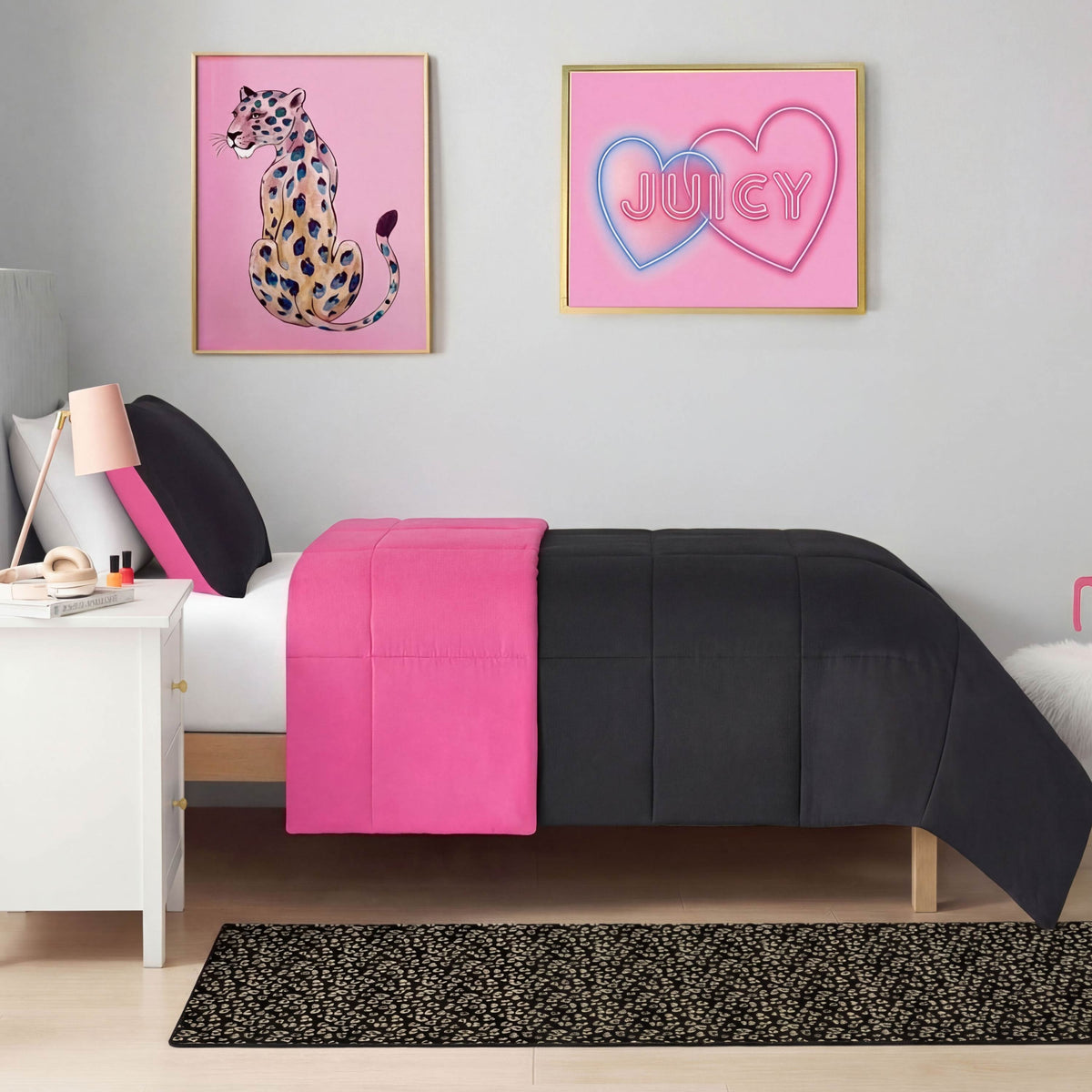 Glam Metallic Leopard Plush Rug 2 x 6