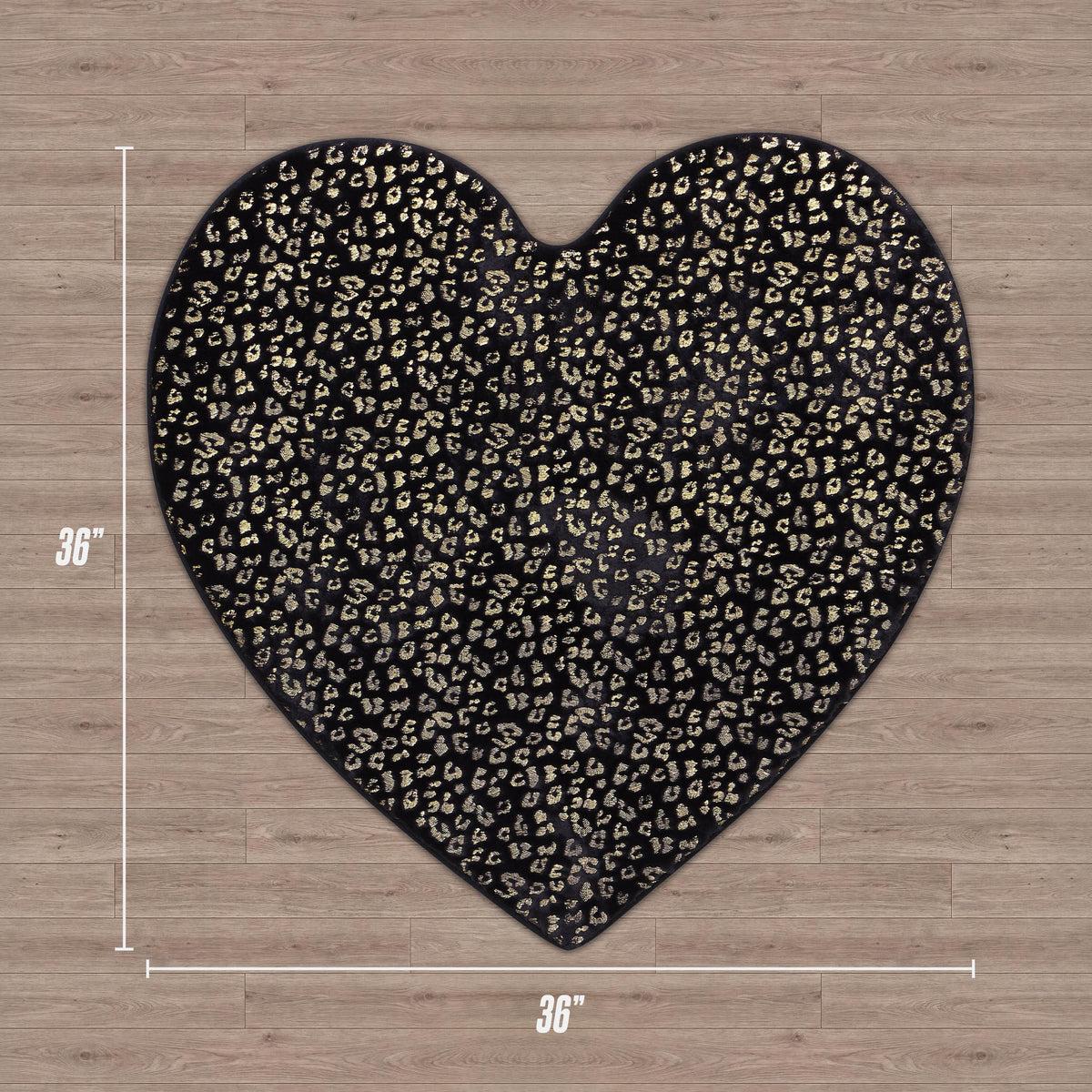 Glam Metallic Leopard Plush Rug 3 Heart