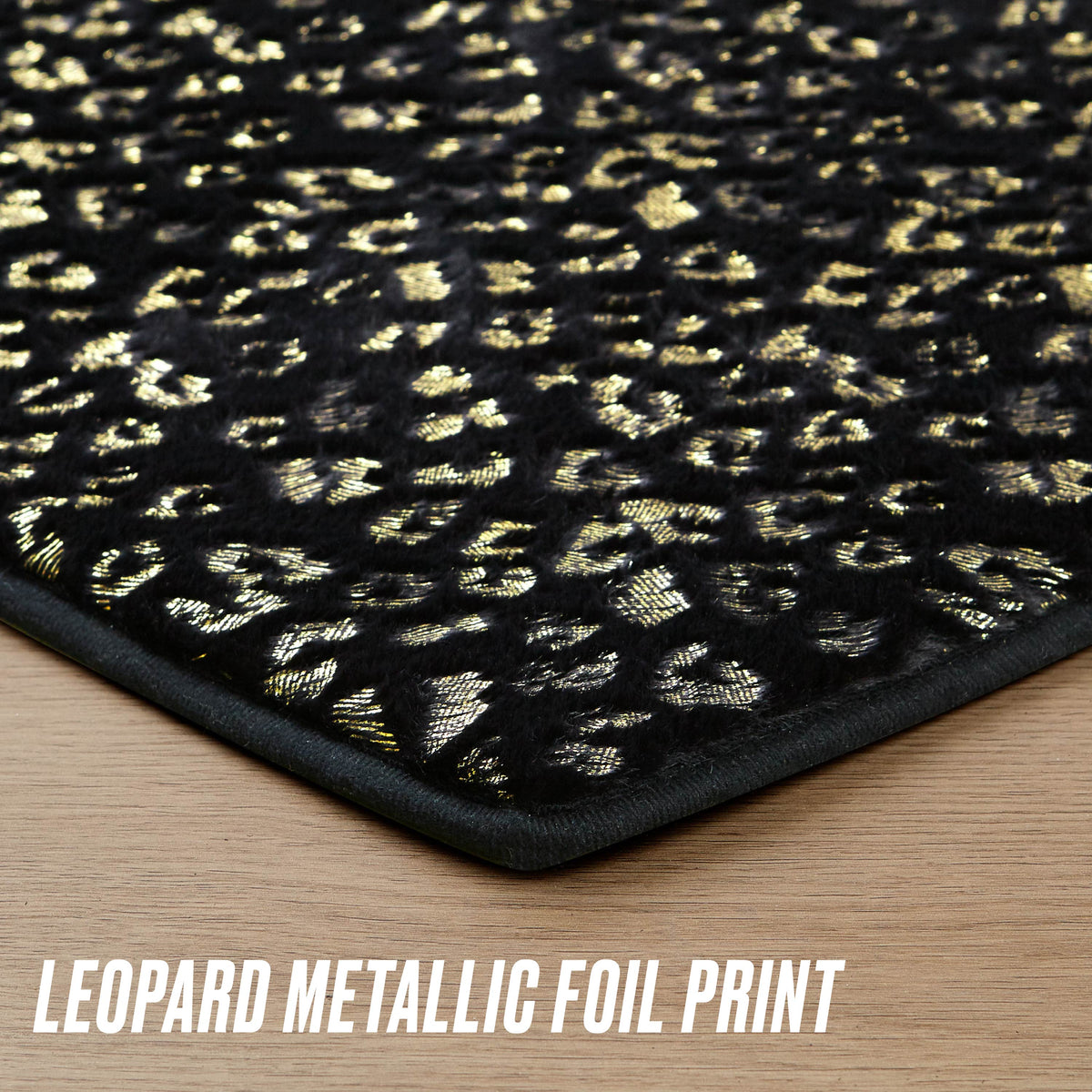 Glam Metallic Leopard Plush Rug 3 Heart