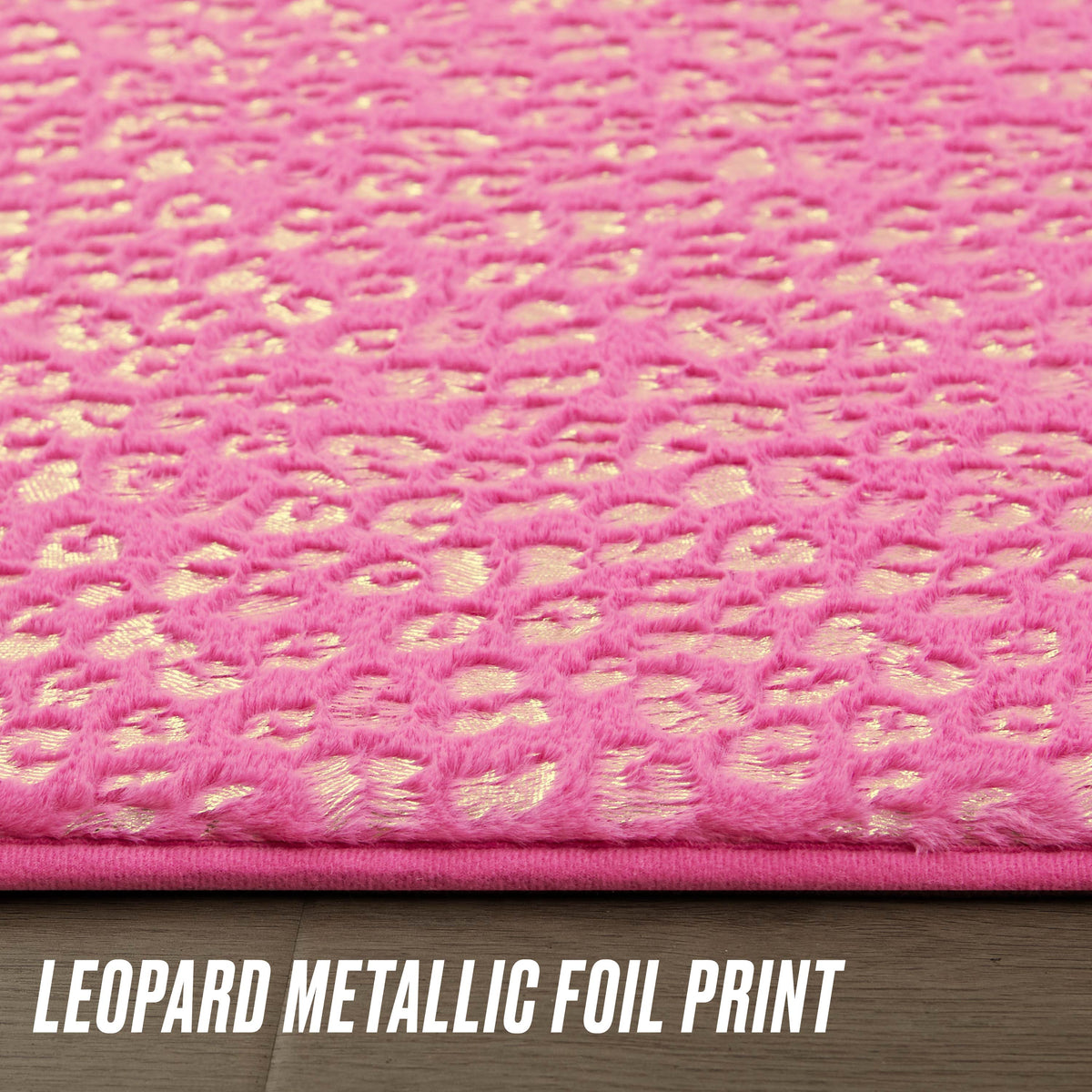 Glam Metallic Leopard Plush Rug 4 x 6
