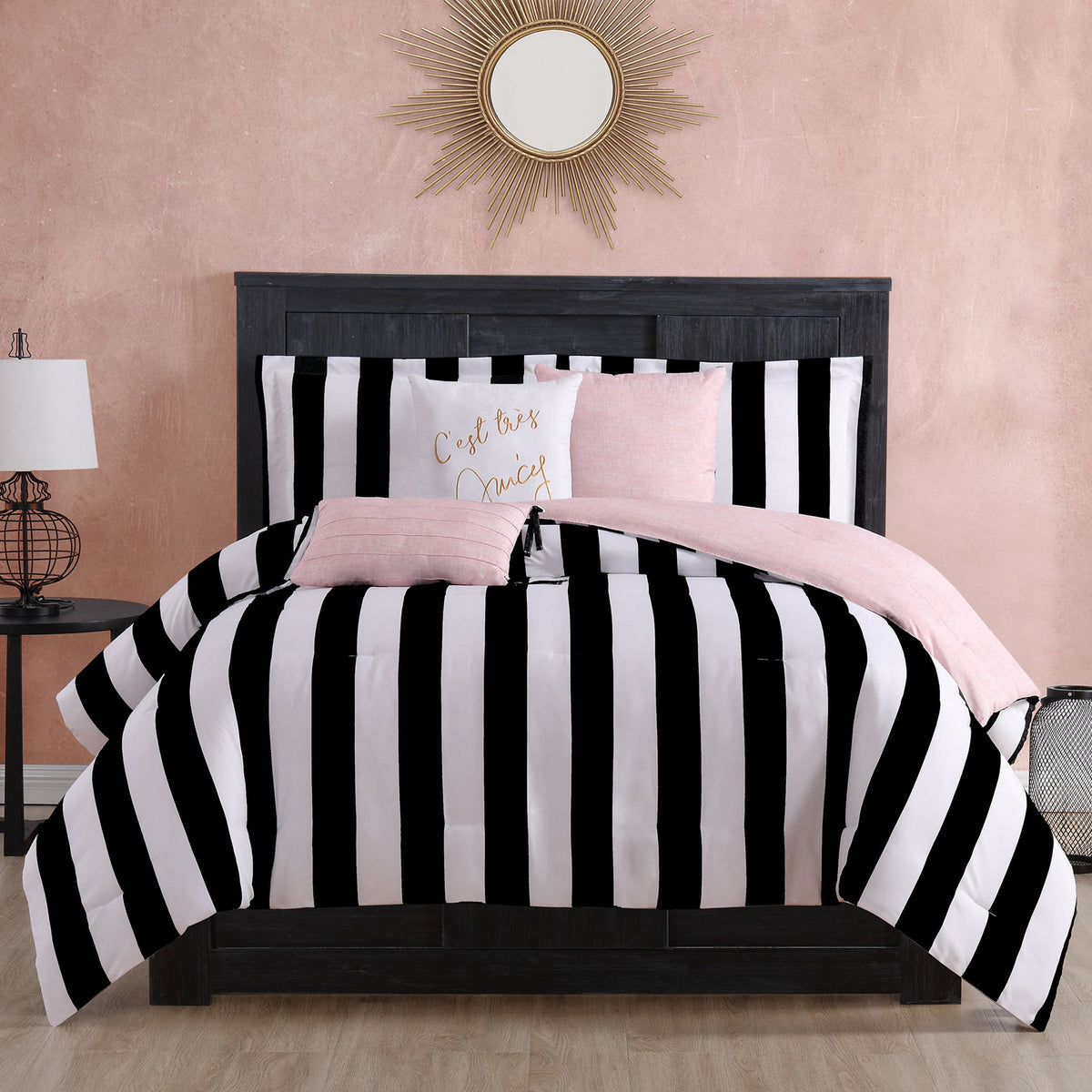 Glam Cabana Striped Reversible Comforter Set