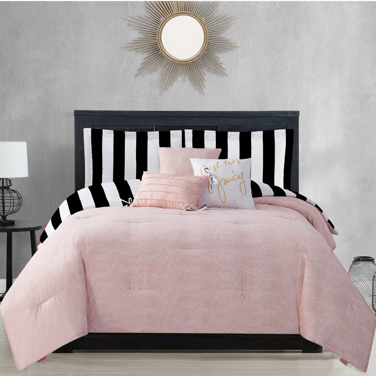 Glam Cabana Striped Reversible Comforter Set