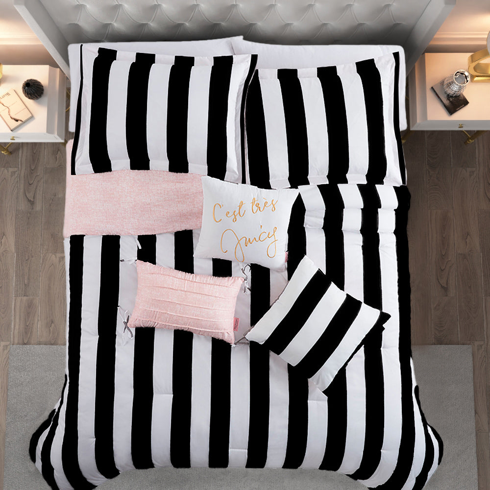 Glam Cabana Striped Reversible Comforter Set