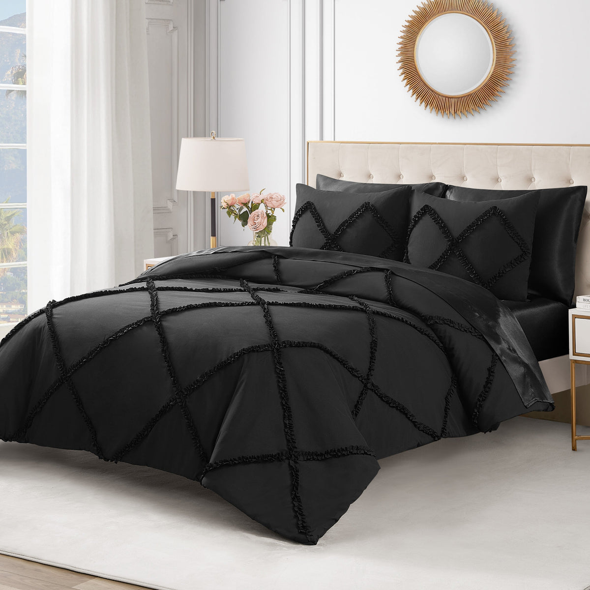 Glam Diamond Ruffle Comforter Set