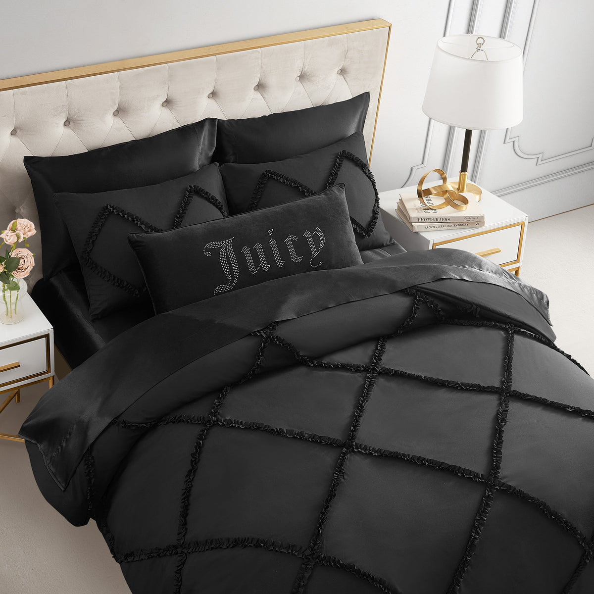 Glam Diamond Ruffle Comforter Set