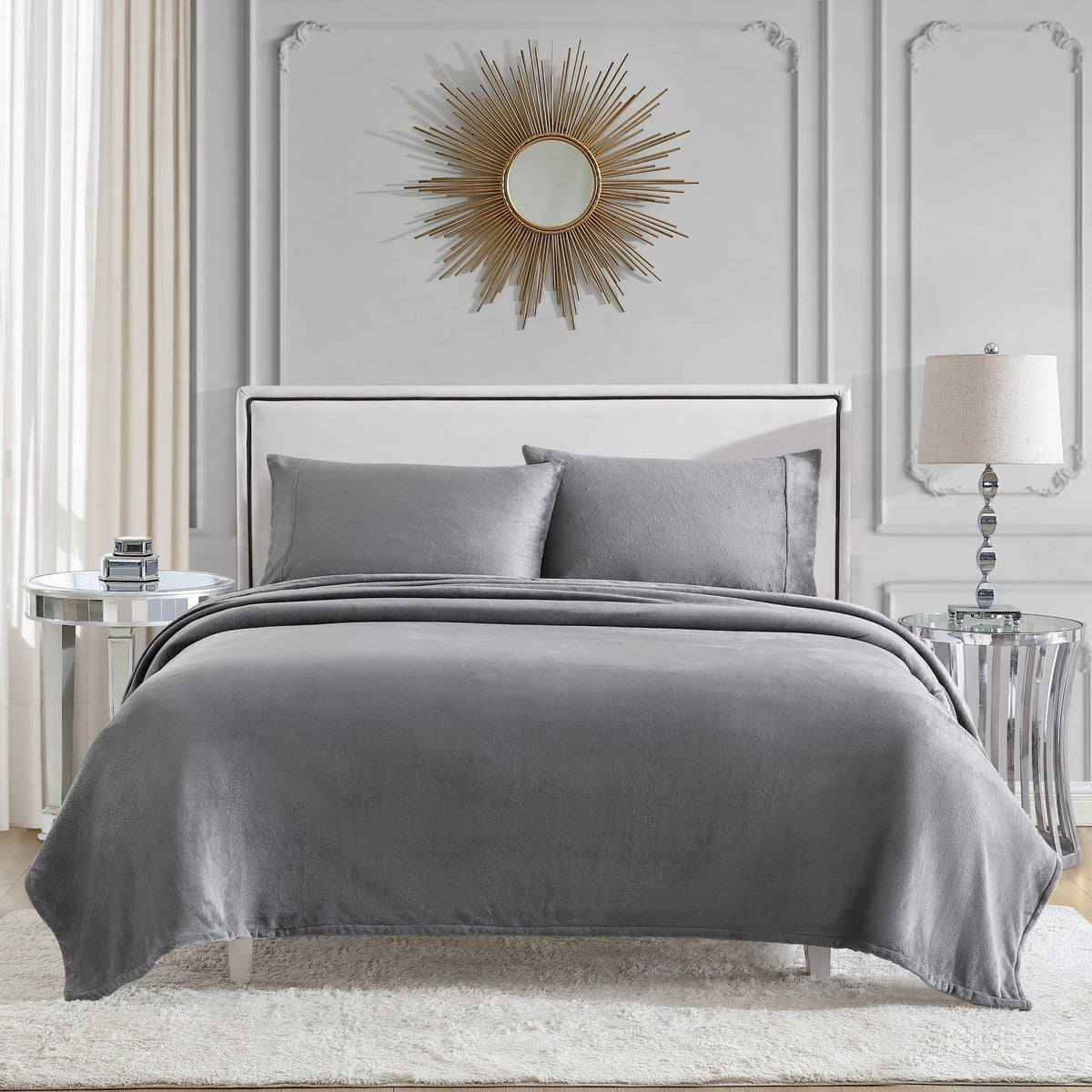 Glam Solid Plush Sheet Set
