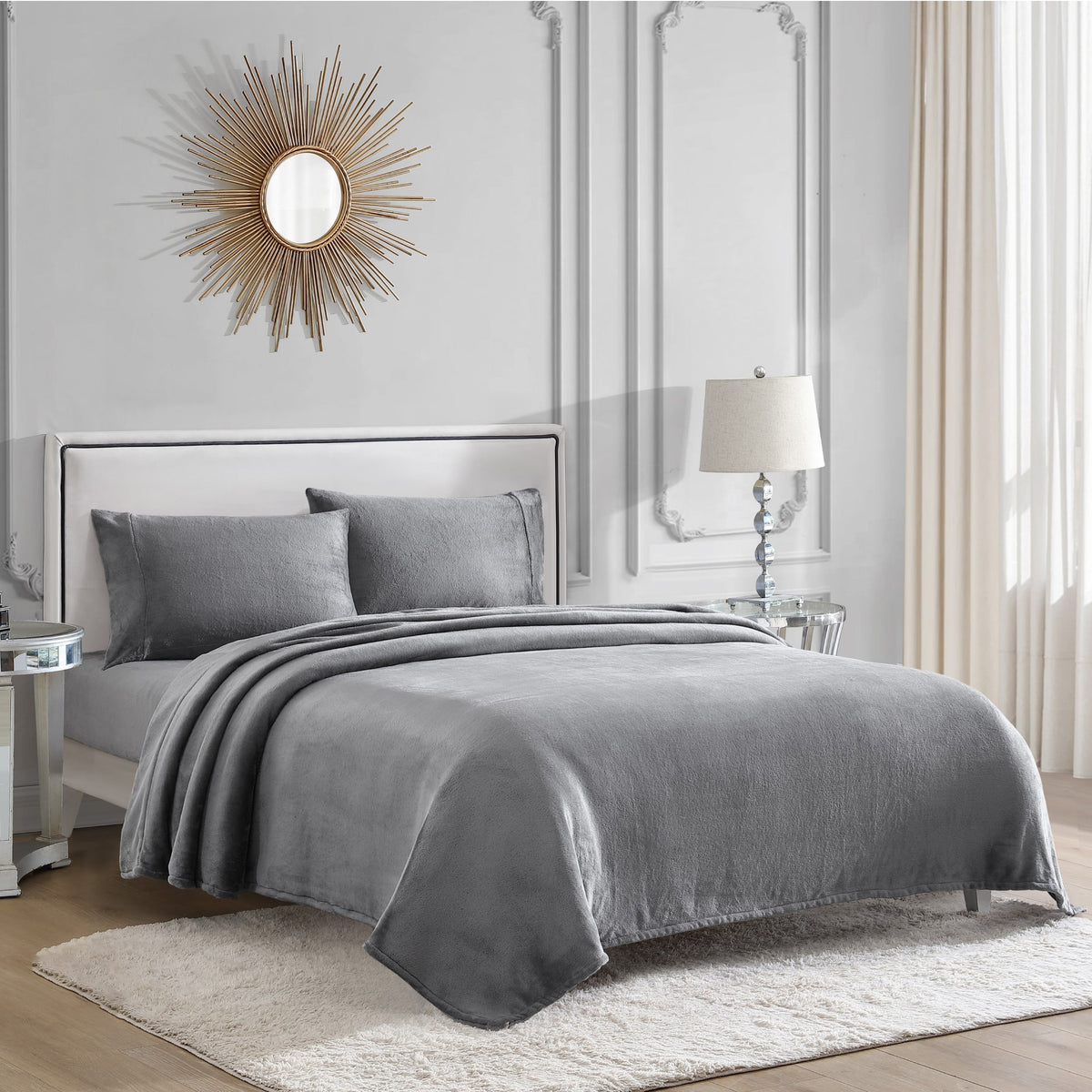 Glam Solid Plush Sheet Set