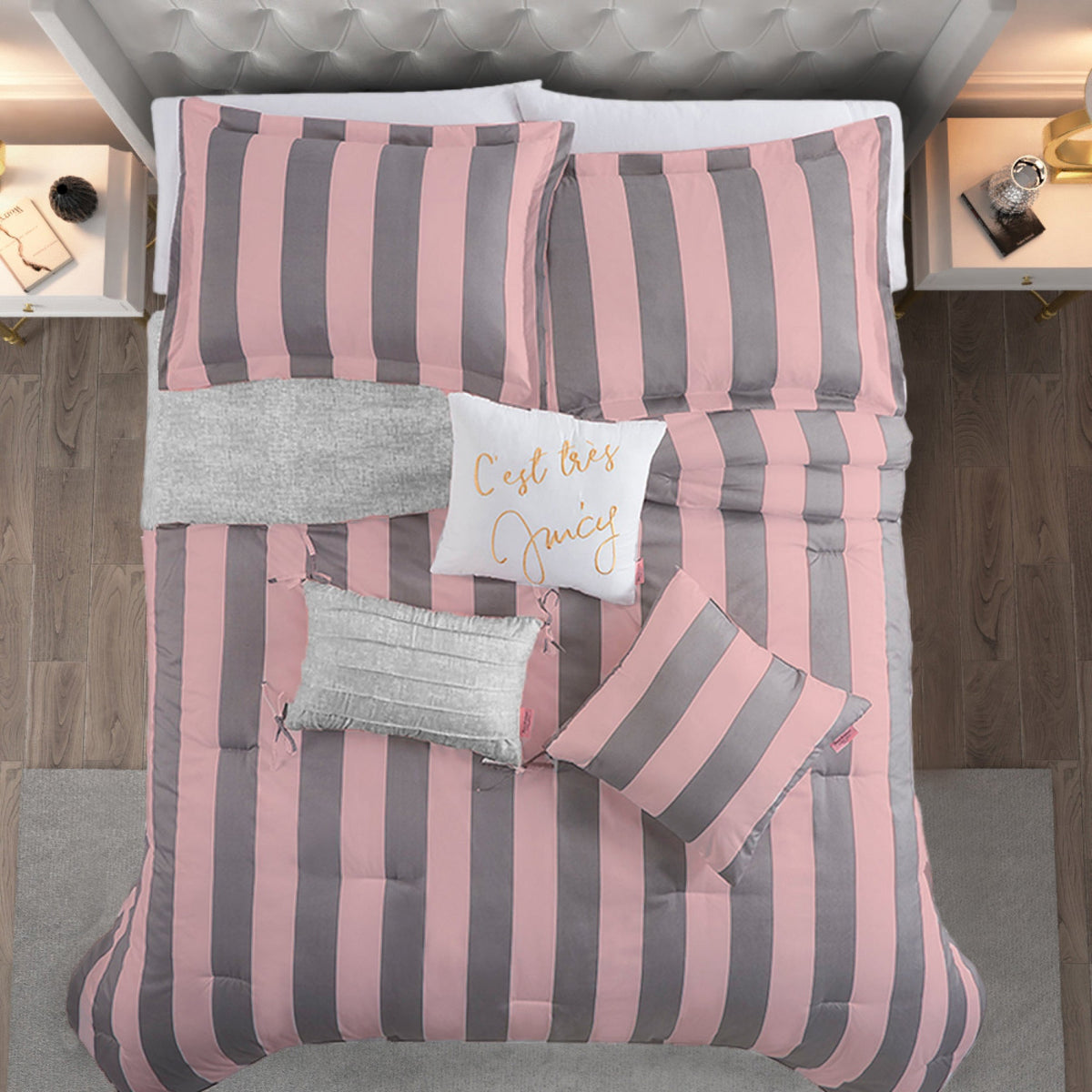 Glam Cabana Striped Reversible Comforter Set