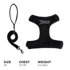 Glam Bling Velour Pet Harness and Leash Set