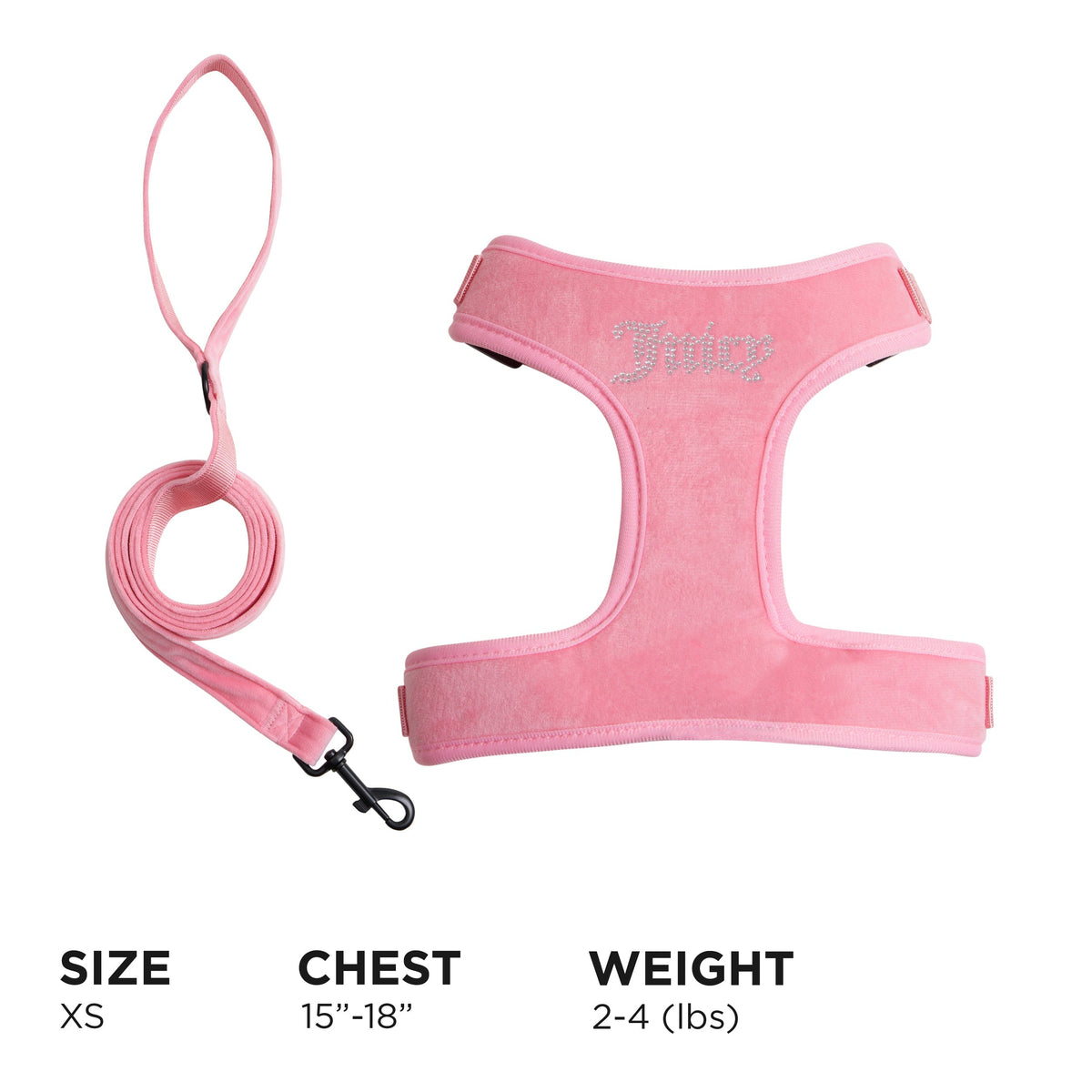 Glam Bling Velour Pet Harness and Leash Set