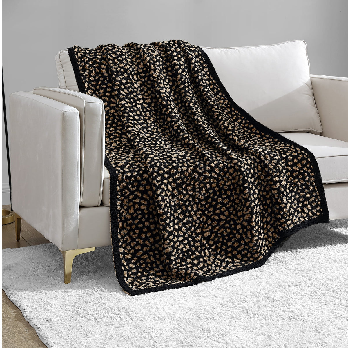 Glam Leopard Print Throw Blanket