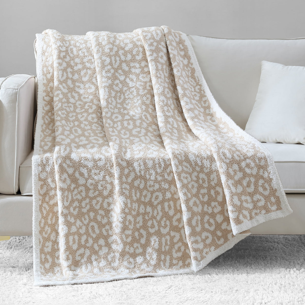 Glam Leopard Print Throw Blanket