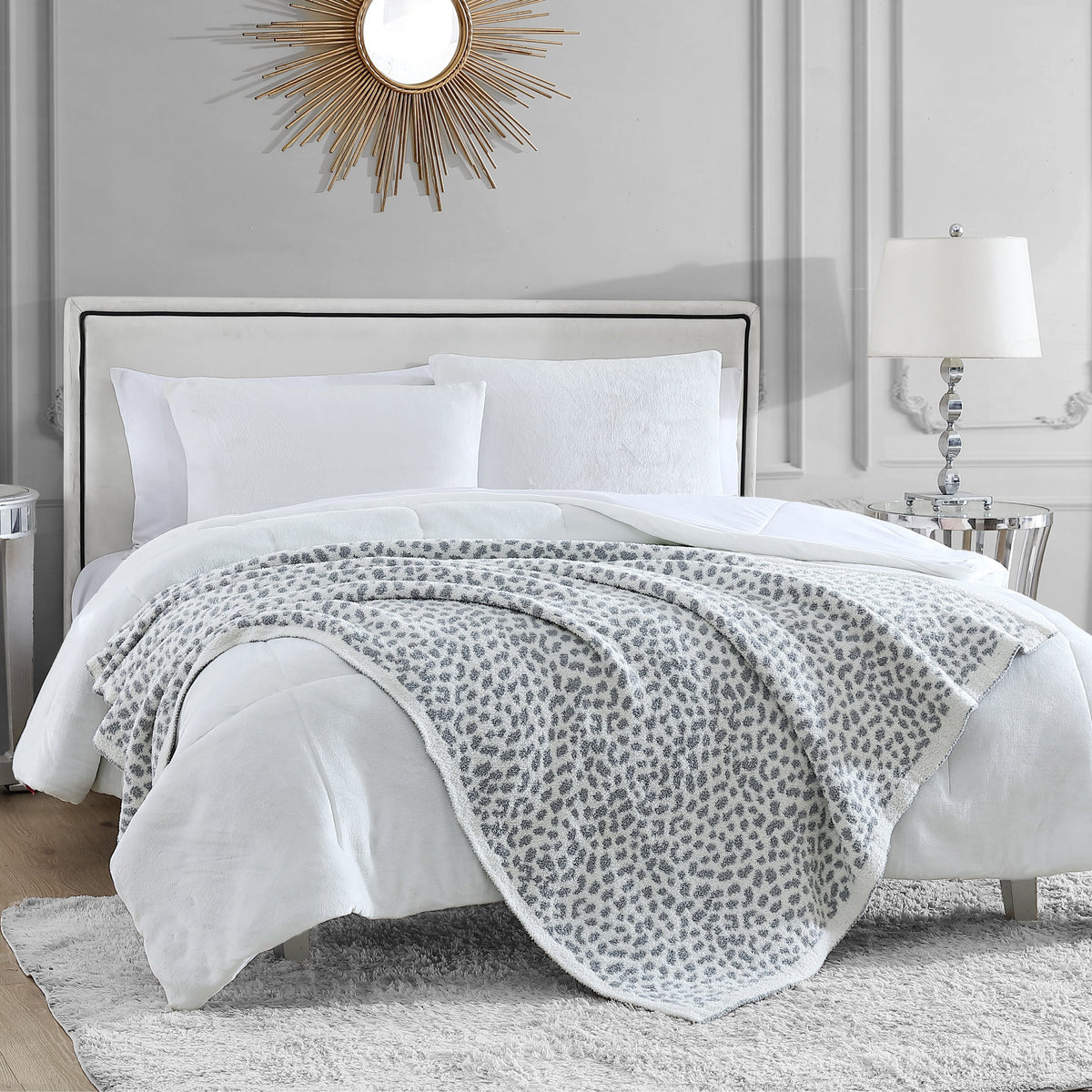 Glam Leopard Print Throw Blanket