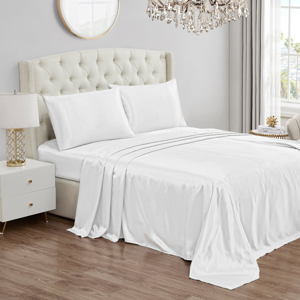 Glam Solid Satin Sheet Set