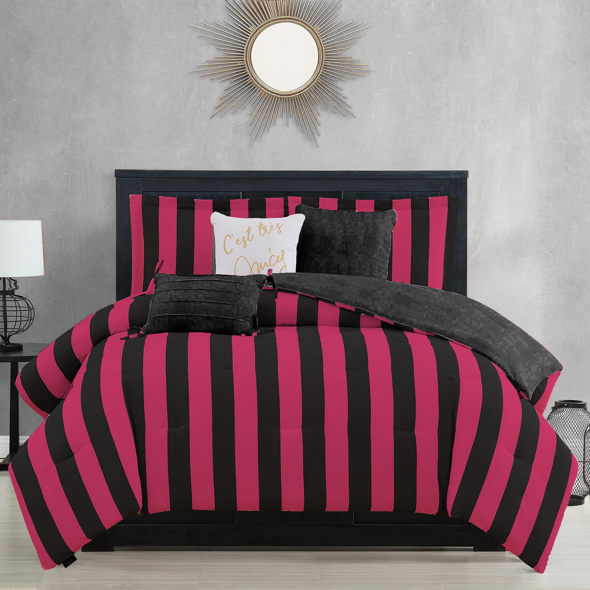 Glam Cabana Striped Reversible Comforter Set