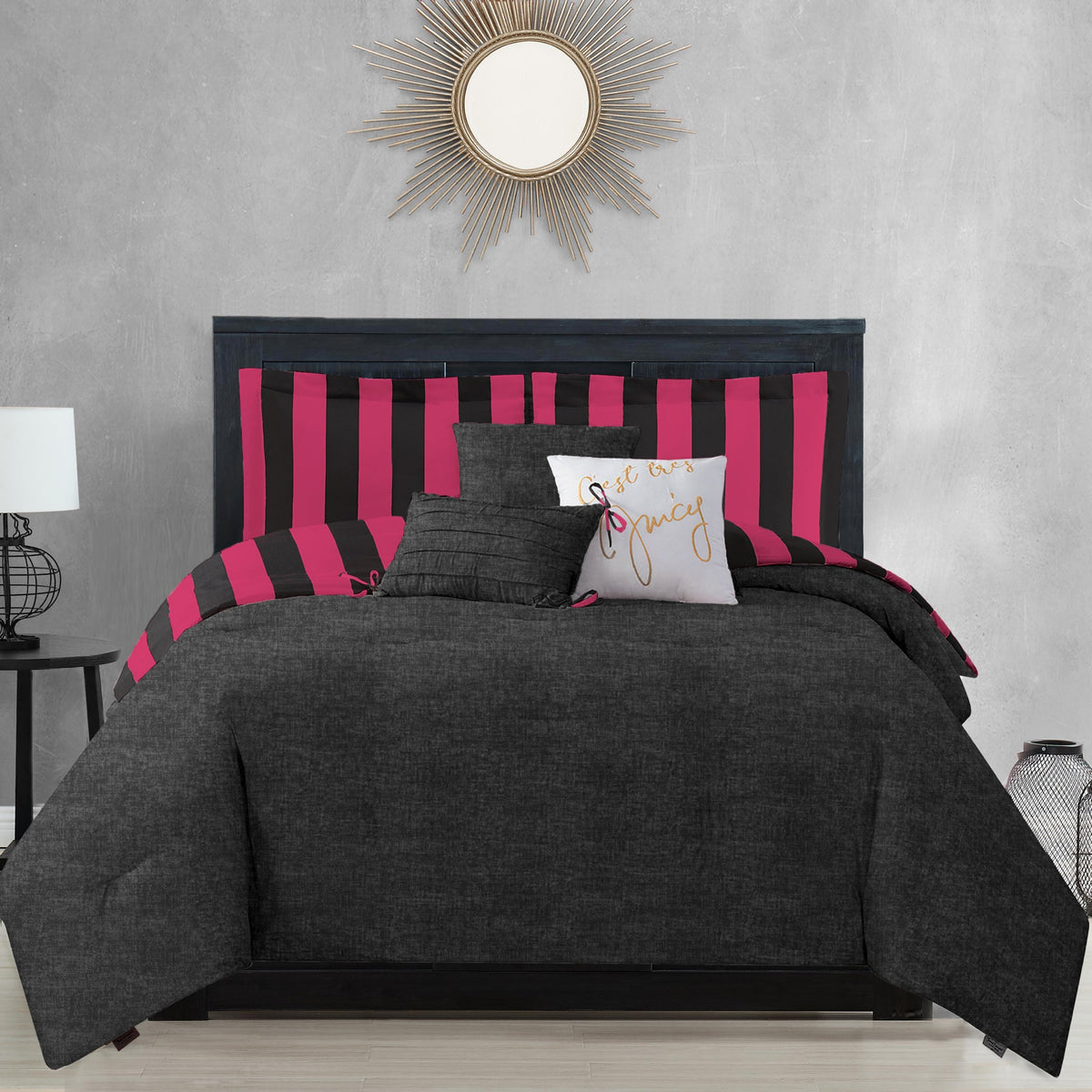 Glam Cabana Striped Reversible Comforter Set