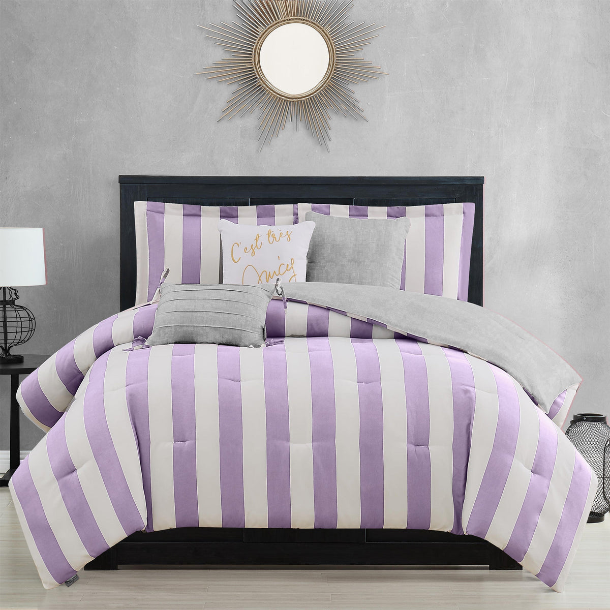 Glam Cabana Striped Reversible Comforter Set