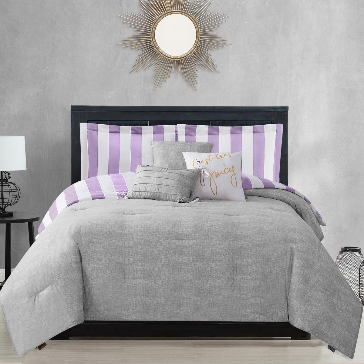 Glam Cabana Striped Reversible Comforter Set