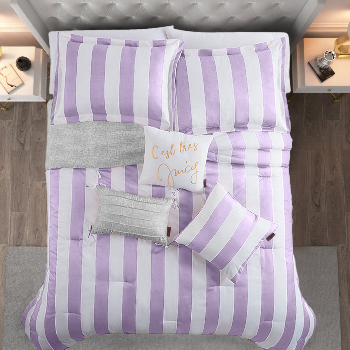 Glam Cabana Striped Reversible Comforter Set