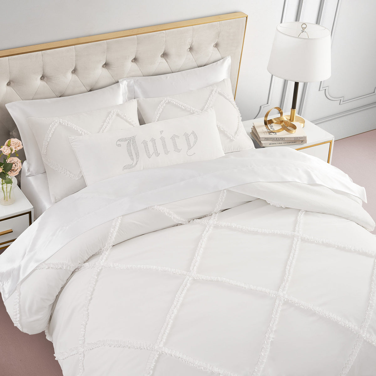 Glam Diamond Ruffle Comforter Set