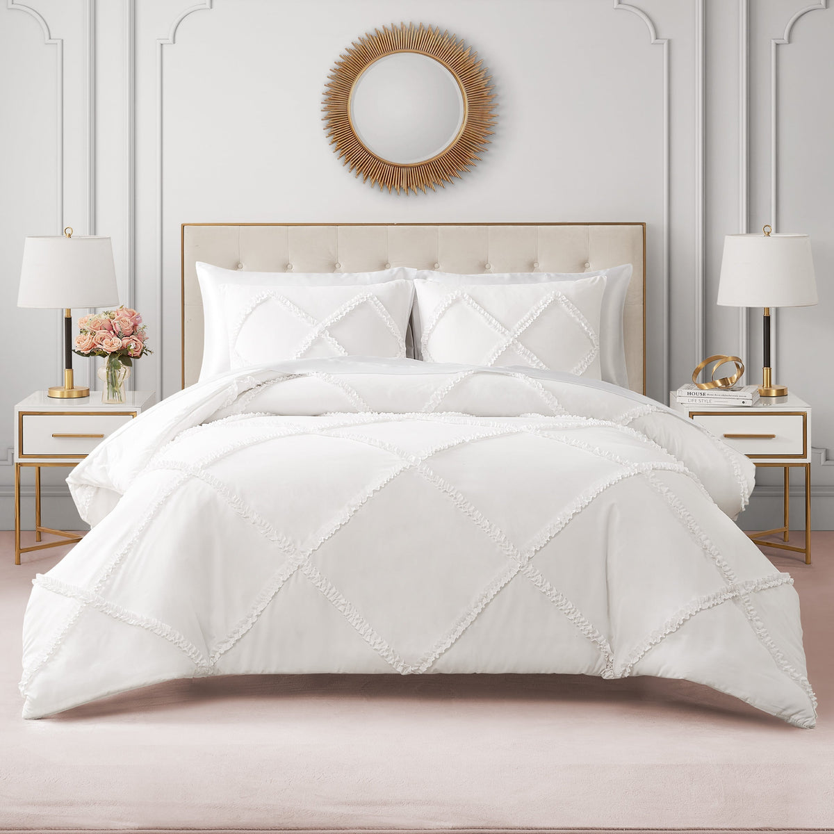 Glam Diamond Ruffle Comforter Set