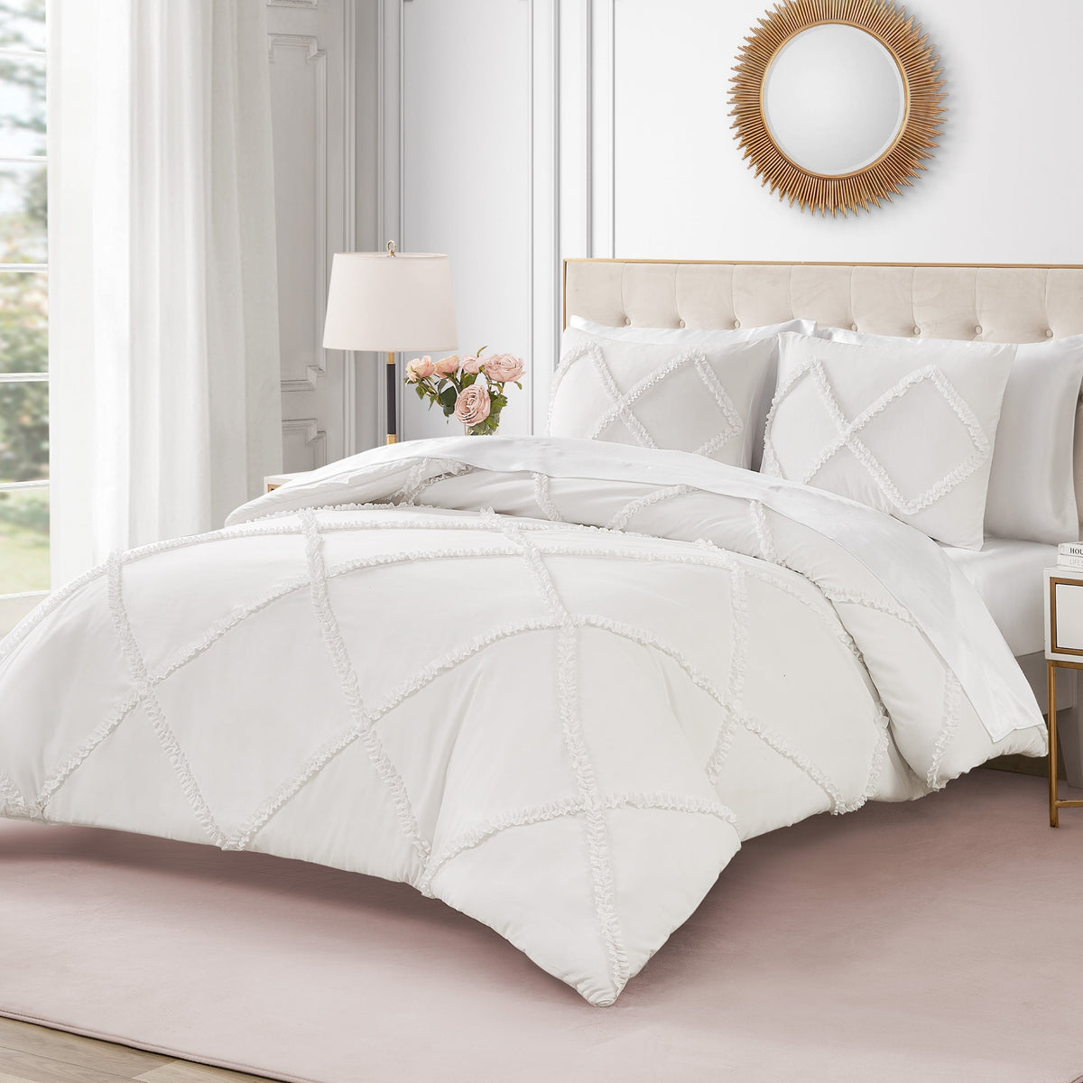 Glam Diamond Ruffle Comforter Set