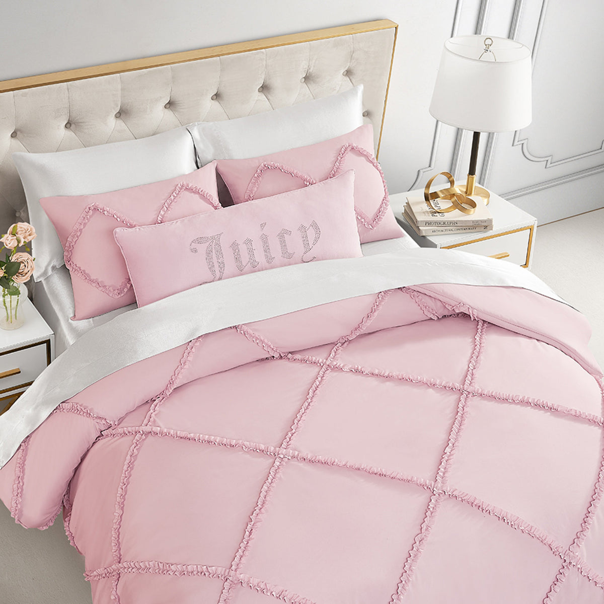 Glam Diamond Ruffle Comforter Set
