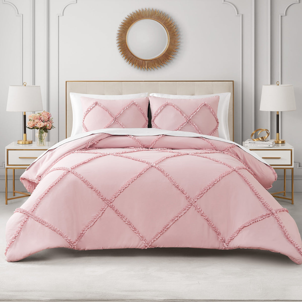 Glam Diamond Ruffle Comforter Set