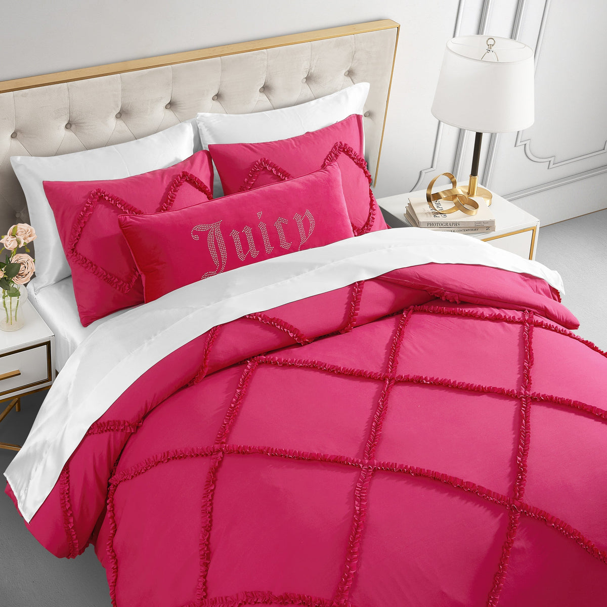 Glam Diamond Ruffle Comforter Set