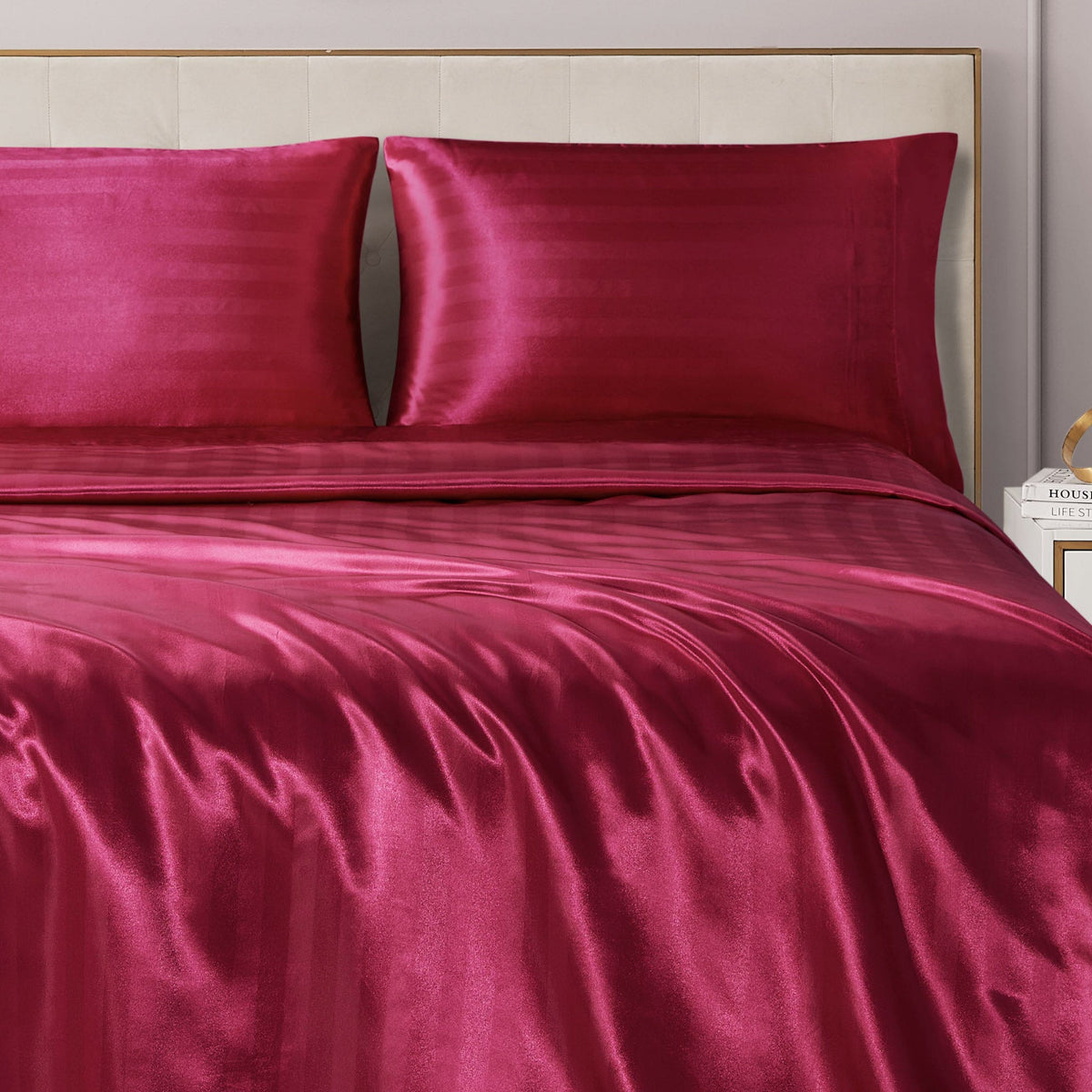 Glam Damask Stripe Satin Sheet Set