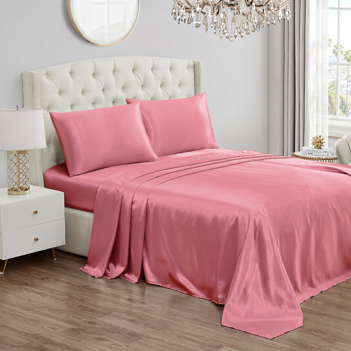 Glam Solid Satin Sheet Set