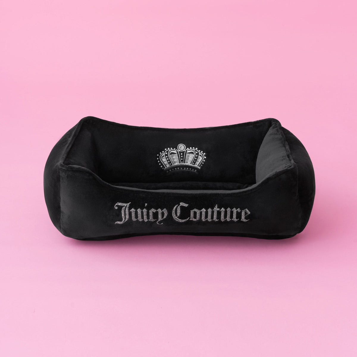 Glam Crown Bling Black Pet Bed