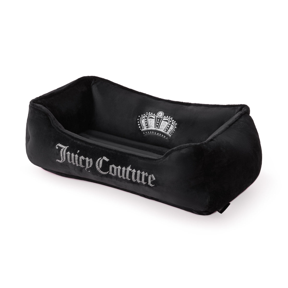 Glam Crown Bling Black Pet Bed