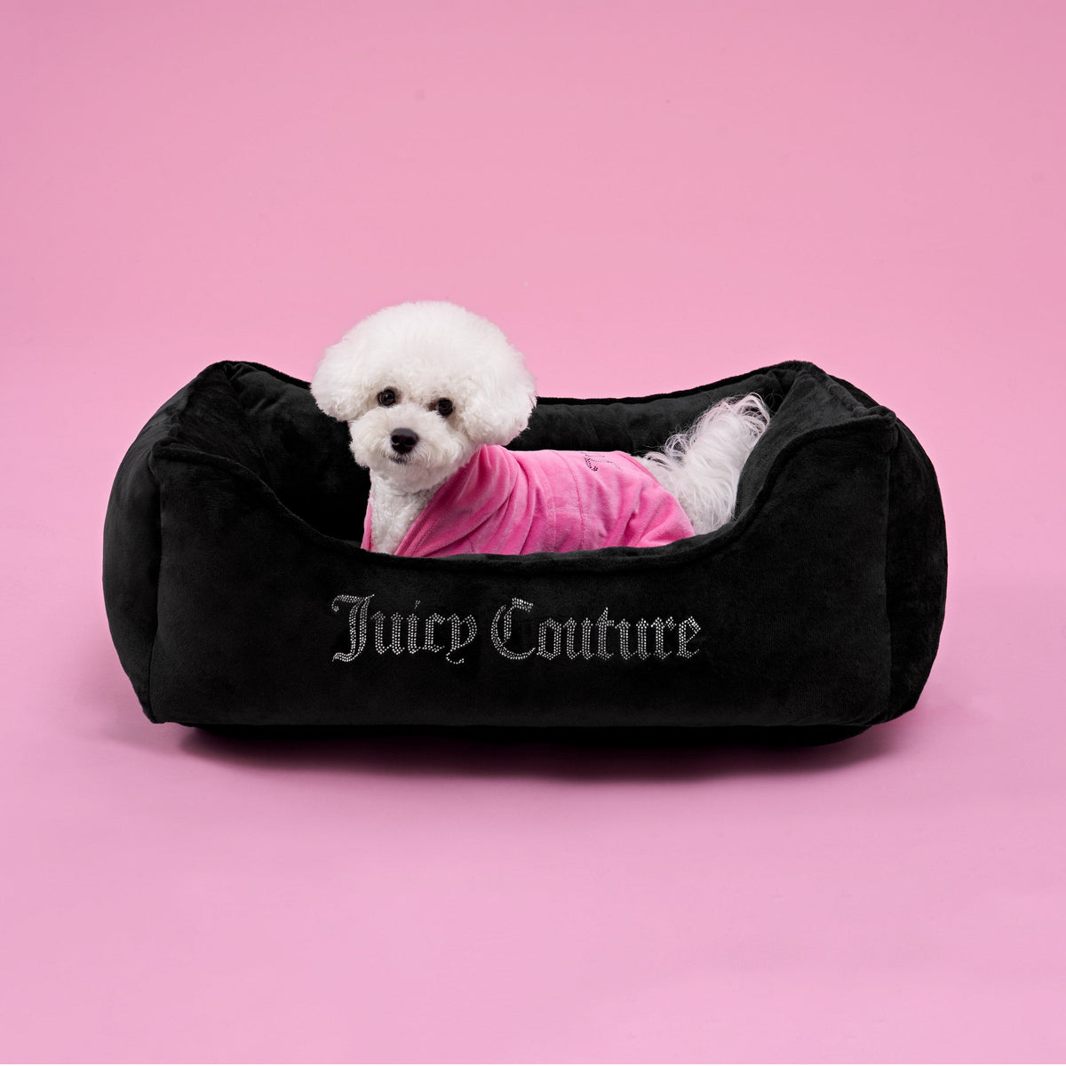 Glam Crown Bling Black Pet Bed
