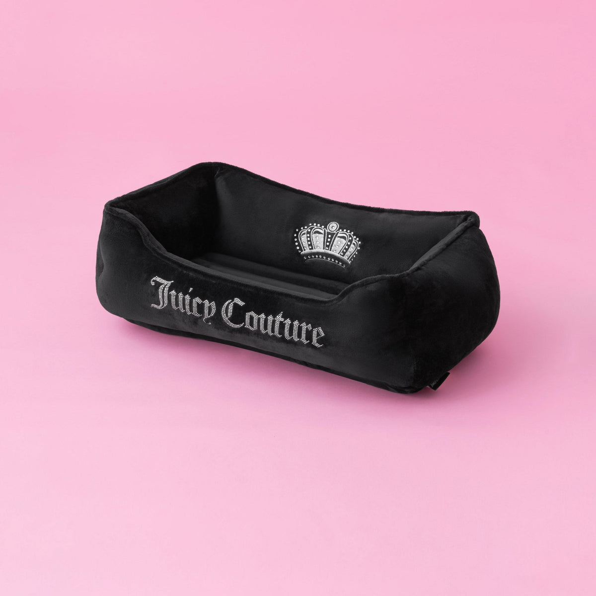 Glam Crown Bling Black Pet Bed