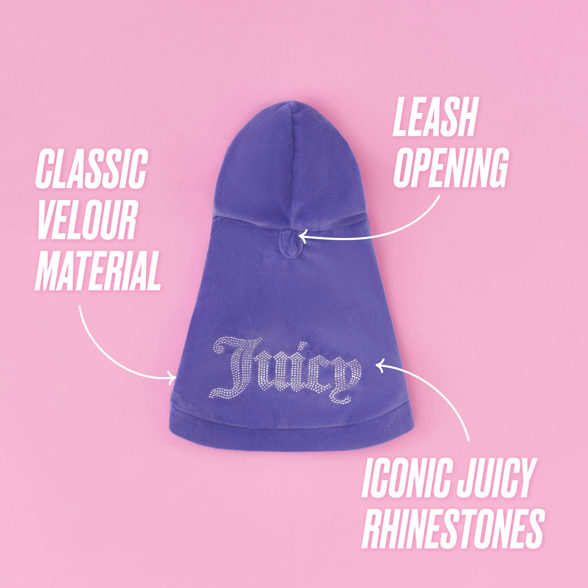 Glam Bling Velour Pet Hoodie