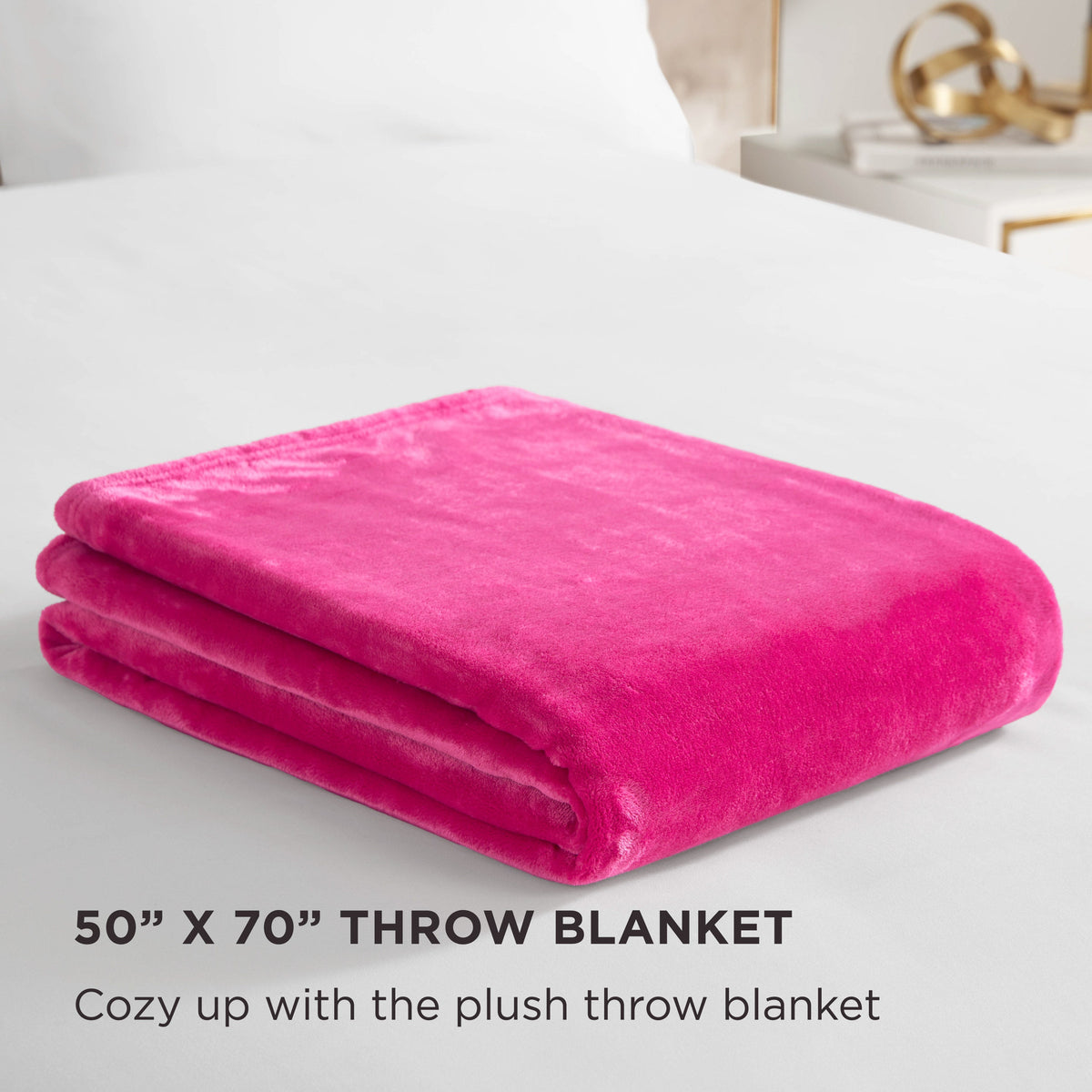 Glam Solid Plush Throw Blanket