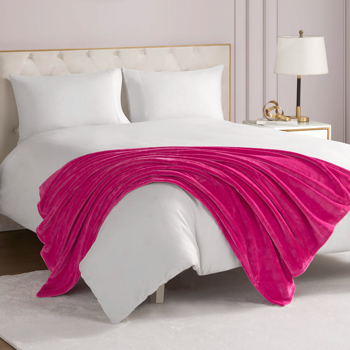 Glam Solid Plush Throw Blanket
