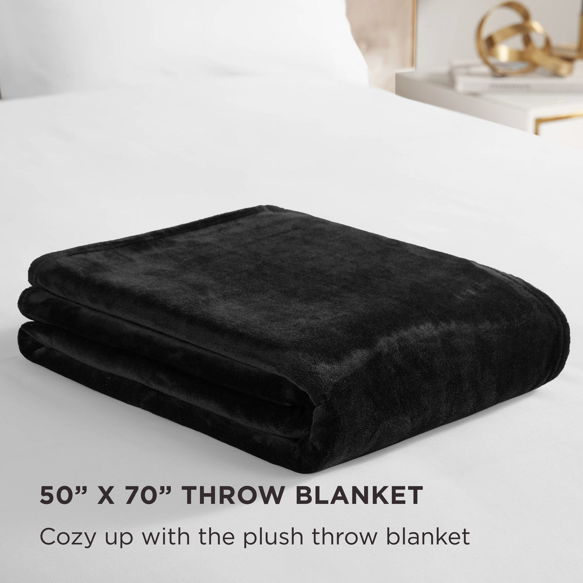 Glam Solid Plush Throw Blanket
