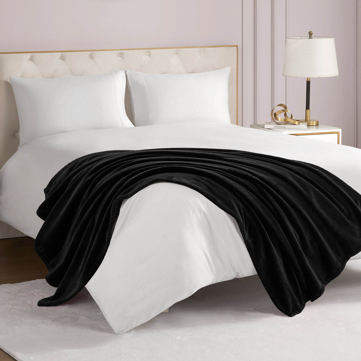 Glam Solid Plush Throw Blanket