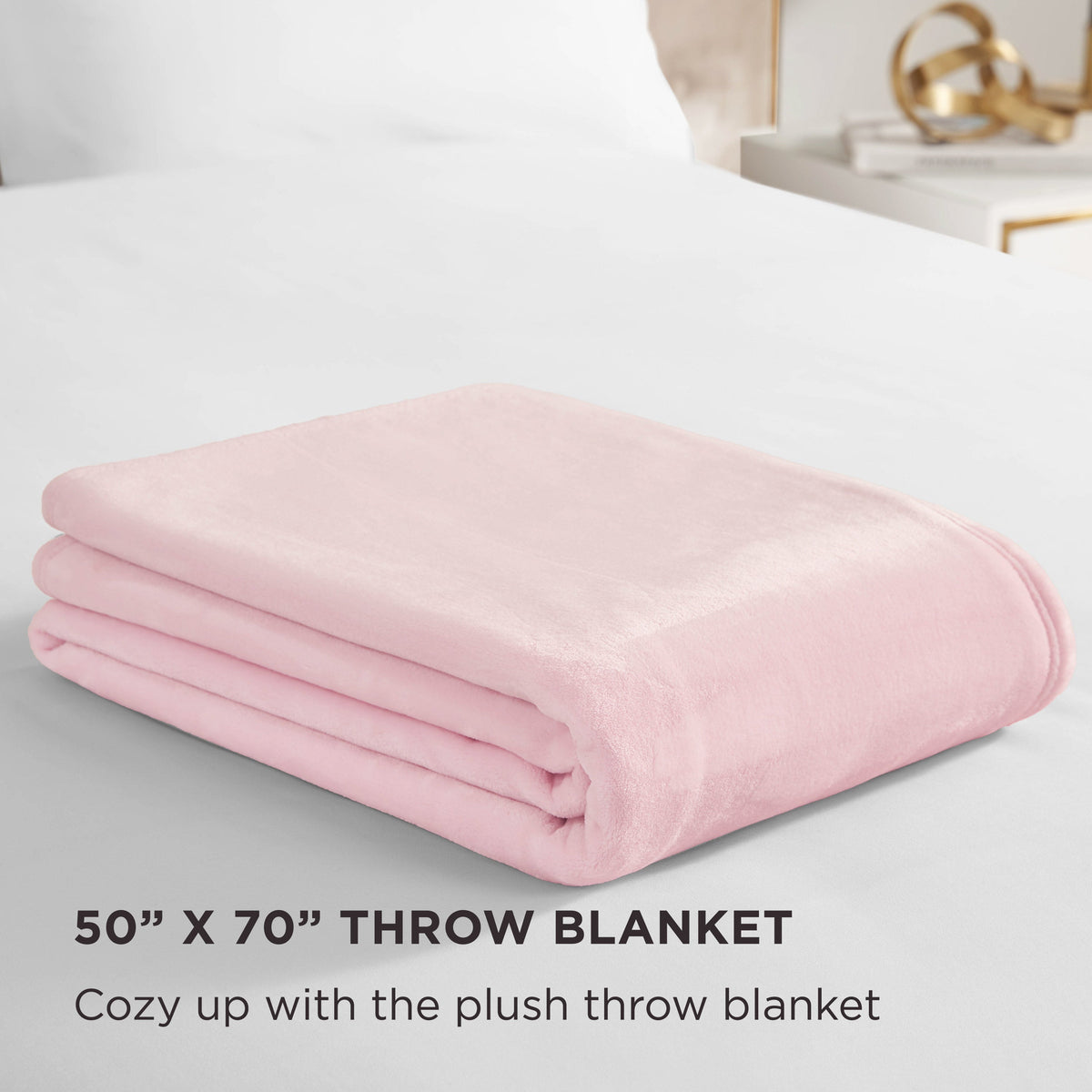 Glam Solid Plush Throw Blanket